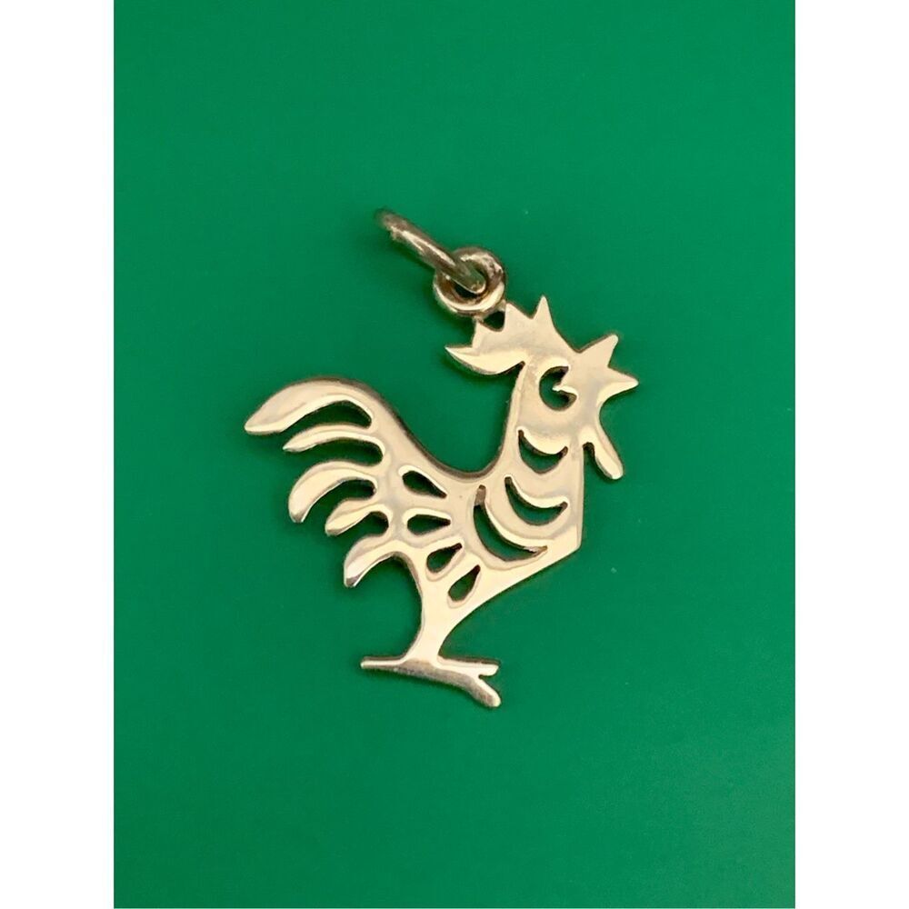 .925 Zodiac Rooster Sterling Silver Jewelry Charm #farm